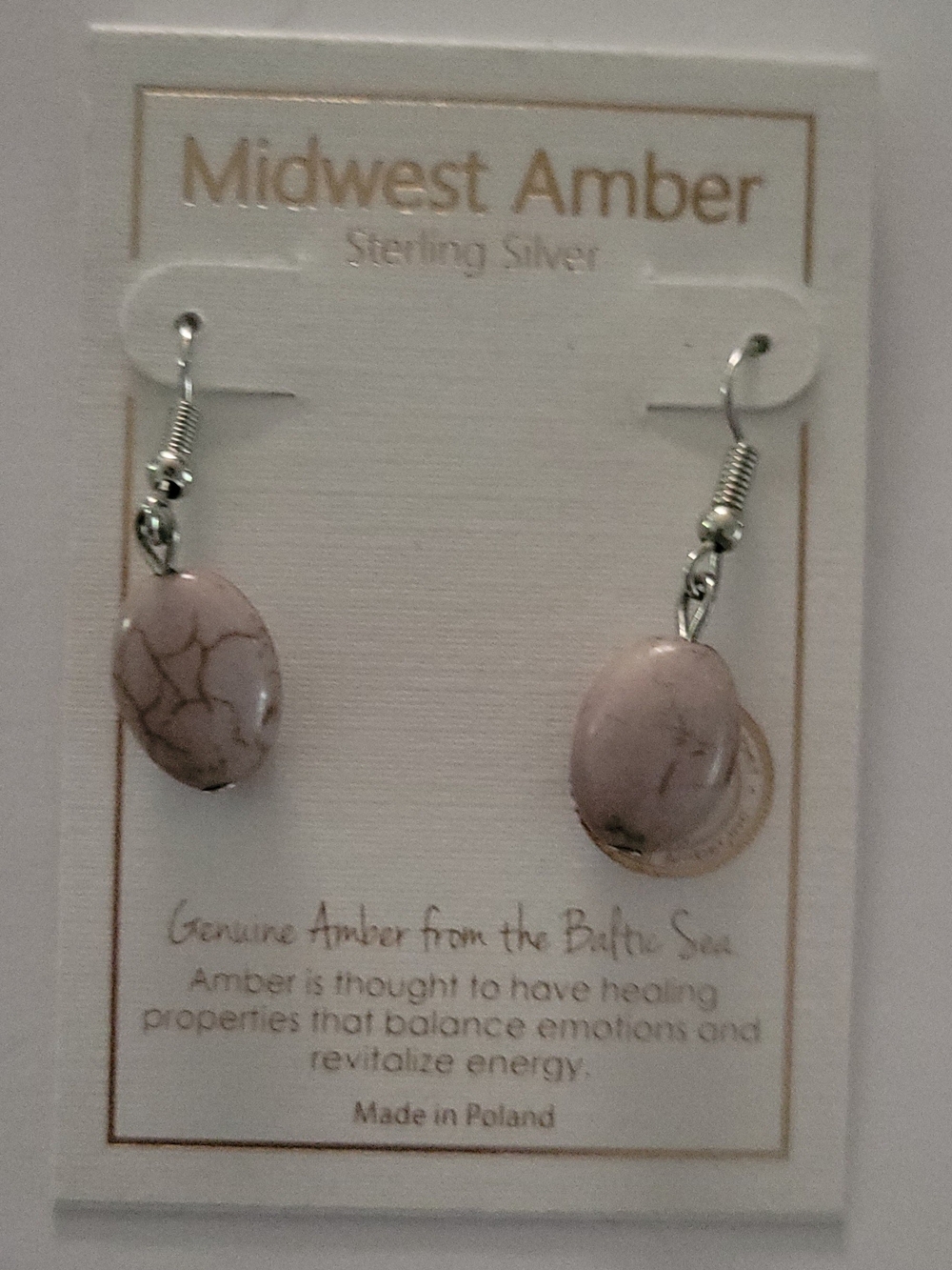 Amber Sterling Silver Drop Earrings